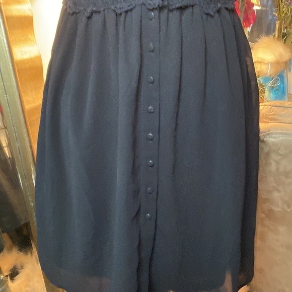 🌷 Pull&Bear 🌷 Rose Crochet Lace Embroidered  Sheer Button Up Babydoll Dress - Picture 3 of 10